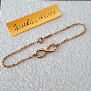 Tiffany & Co. Infinity Bracelet 18K Rose Gold Pink Gold Size Medium 6.75”